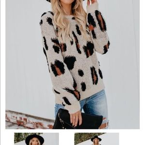 Vici collection leopard print sweater